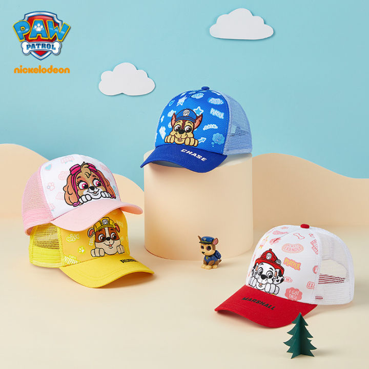 paw-patrol-หมวกของทีม-wangwang-สำหรับเด็กหมวกเด็กลายการ์ตูนตาข่ายหมวกเบสบอลเด็กผู้หญิงหมวกบังแดดแบรนด์