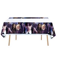 MA1MBB Wednesday Birthday Party Decorations Plastic Tablecloth Table Cover Addams Theme Baby Shower Kids Girls Supplies