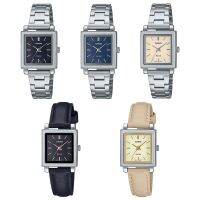 Casio Standard นาฬิกาข้อมือผู้หญิง สายหนังแท้/สายสเตนเลส รุ่น LTP-E176,LTP-E176D,LTP-E176L (LTP-E176D-1A,LTP-E176D-2A,LTP-E176D-4A,LTP-E176L-1A,LTP-E176L-5A)