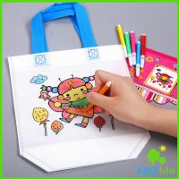 MetMe ระบายสี 6 แท่ง  กระเป๋าผ้าระบายสีพร้อมสีระบาย กระเป๋าผ้า graffiti bag