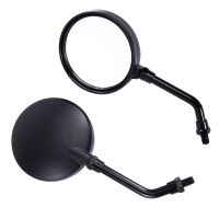 2pcs Universal Motorcycle Black Round Mirror Fit For Most 10mm Thread Dia Rear View Mirror Side Mirrors