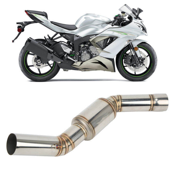 รถจักรยานยนต์ท่อไอเสียท่อกลางรถจักรยานยนต์-refitting-สำหรับ-kawasaki-zx6r-2009-2017