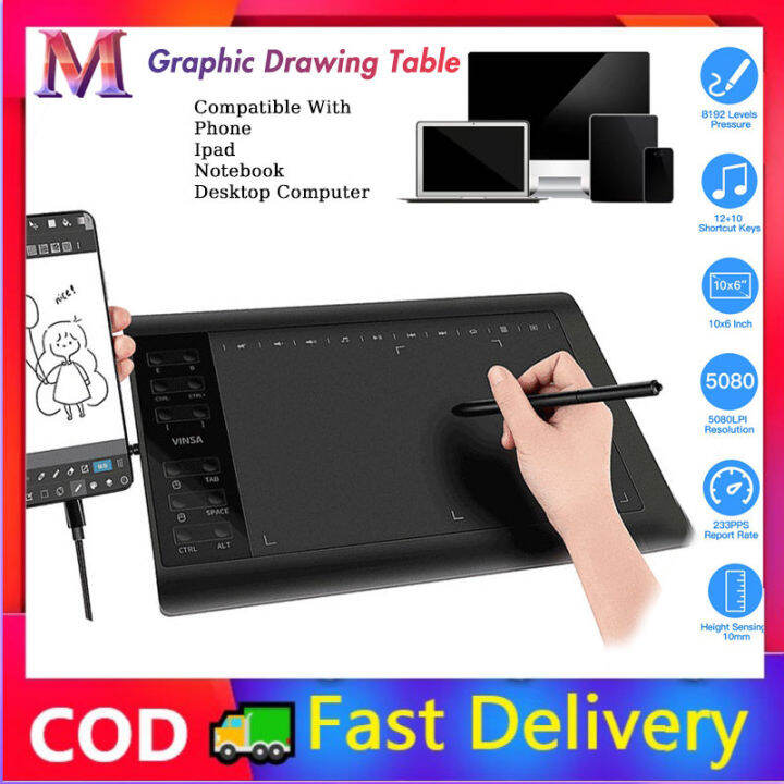 Top【fast delivery】Mate 3C Graphics Tablets Drawing Tablet Digital
