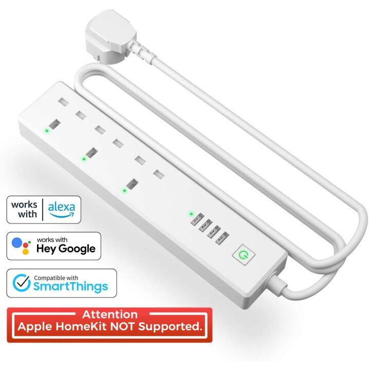Meross Homekit Smart Power Strip Wifi Surge Protector EU/UK Plug Power