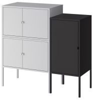 LIXHULT Cabinet combination, grey/anthracite 95x35x92 cm (ลิกซ์ฮุลท์ ชุดตู้, เทา/สีแอนทราไซต์ 95x35x92 ซม.)