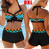 2020 New 8XL Sexy Women Push-up Bra Bandage Bikini Halter Swimsuit Swimwear Bathing Suit Shorts Beachwear Female Biqui