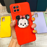 เคสโทรศัพท์สำหรับ Honor X6a เคสมือถือ HONOR X6A / X5 Plus/ 90 5G / 90 Lite แฟชั่นผิวสัมผัสนิ่ม TPU HONOR90 5G 2023ปลอกซิลิโคนสีเรียบง่ายพร้อมที่ถือรูปการ์ตูนน่ารัก