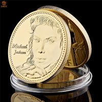 World Pop Music Dance King Michael Jackson Gold Plated 999 Celebrity Souvenir Coin Hydraulic Craft Badge Gift Collection Value