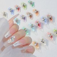 5Pcs/lot Nail Art Beauty Carve Patterns Resin Decorations Special Shaped 3D Crystal Diamonds Flower Nail Stick Accessories