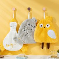 Hanging Coral Velvet Wipes Hand Towels for Kitchen Bathroom Kids Soft Handkerchief Super Absorbent Dishcloth Cleaning Cloth Rag