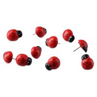 Red Ladybug Thumbtack 30pcs Drawing Pins Binding Supplies Office Clips Pins Tacks