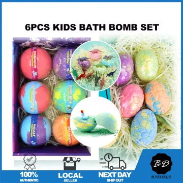 Bath Bombs for Kids with Surprise Inside 6 Pcs Easter Eggs Organic