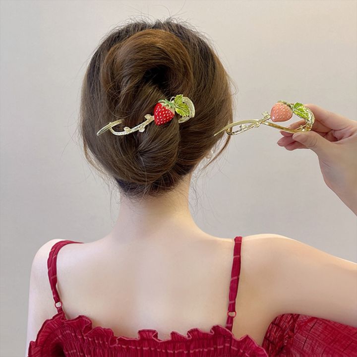 New Fruit Metal Hair Clips Strawberry Hair Accessories for Sweet Girls |  