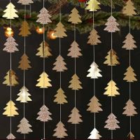 Christmas Decorations for Home 4M Xmas Tree Paper Garland Noel Navidad 2023 Natal Snowflake Pendant Ornament New Year 2024 Gifts Christmas Ornaments