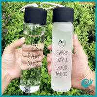 GotGo ขวดแก้วใส่น้ำดื่มพกพา กระบอกใส่น้ำ 360 ml มีสายคล้องมือ พกพาสะดวก Portable glass มีสินค้าพร้อมส่ง