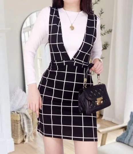 Classy Eegant Fashionable Korean Trendy Checkered set dress new korean  style dress trendy outfit for women best seller new arrival trending  checkered dress | Lazada PH