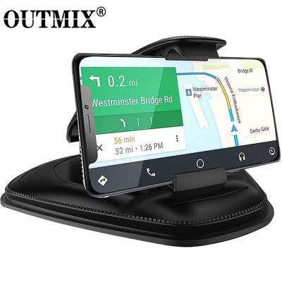 Leather Car Phone Holder Dashboard HUD Navigation Cellphone Support Stand Clip for iPhone 12 XR Suction Cup Desktop Phone Holder Car Mounts