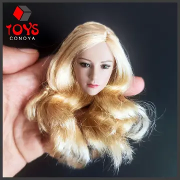 1/12 Female Head Sculpt BLONDE Hair For 6 TBLeague PHICEN T01 T02