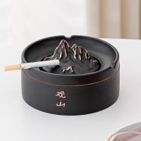 [COD] Guanshan ashtray ceramic living room windproof flying smoke new Chinese style with home office personality