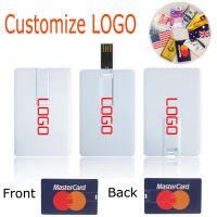 (over 10pcs Free Logo)Pendrive Personalizado Cle Credit Card Usb Flash Drive Memory Stick Storage U Disk 128MB 8GB 16GB 32GB 4GB