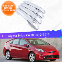 Chrome Car Door Handle Cover Trim For Toyota Prius XW30 2010~2015 Waterproof ABS Set Chromium Styling Exterior Parts Accessories