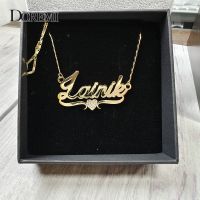 ❖❦℗  DOREMI Custom Name Necklaces Stainlesss Pendant Letters Necklace for Chain Jewelry  Children Personalized Gold