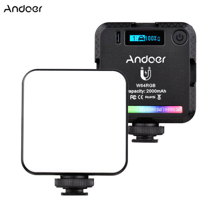 Andoer W64RGB Pocket RGB LED Video Light Kit Video Conference Lighting