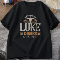 Vintage Luke Combs EST 1990 T เสื้อผู้ชายผู้หญิง Western Country Music Bullhead Tour Merch เสื้อยืดคาวบอย Bullskull Graphic T เสื้อ