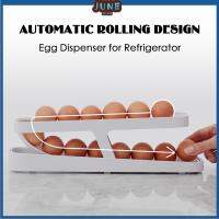 ตู้วางไข่แบบกลิ้งอัตโนมัติกล่องเก็บไข่ 2 ชั้นตู้คอนเทนเนอร์ Space Rolldown Egg Dispenser ประหยัดออแกไนเซอร์ตู้เย็น Rolldown ถือ 12-14 Eggs Dispenser สำหรับห้องครัว