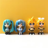 ต้นฉบับใหม่อะนิเมะ Hatsune Miku 5เซนติเมตร RIN LEN หิมะ Hatsune Q ver. หุ่นโมเดลของเล่นคอมพิวเตอร์ตกแต่งเค้กของเล่นน่ารัก