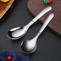 316 Stainless Steel Children Soup Rice Spoon Korean Long Handle Round Head Tablespoons Home Tableware Creative Kitchen Utensils