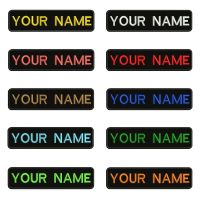 ✥❂ 10X2.5cm Embroidery Custom Name Text Patch Stripes Badge Iron On Or Patches BR-01A