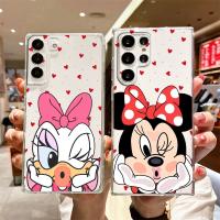 Mickey Minnie Mouse Transparent Phone Case For Samsung S23 S22 S21 S20 FE Ultra Pro Lite S10 S10E S9 S8 Plus 5G