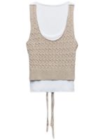 ZaraˉSummer new knitted stitching tie fake two-piece vest T-shirt top women 5644737 731