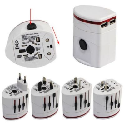 Universal Plug ปลั๊กไฟ อเนกประสงค์ สีขาว แยกส่วนได้ มี USB 2 ช่อง (White)