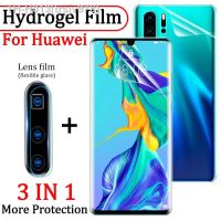 ►☸  3IN1 Full Cover Hydrogel Film For Huawei P30 Pro P40 P20 Lite Screen Protector For Huawei Mate 40 30 20 P Smart 2019 Soft Film