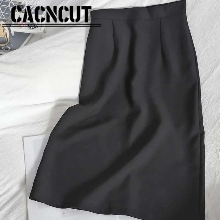 กระโปรง-cacncut-มีซับใน-สำหรับฤดูร้อน2023ขนาดเล็กใหม่กระโปรงสีชมพูกระโปรงยาวปานกลางทรงสลิมกระโปรงไม่มีขอบ