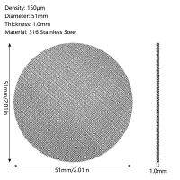 FHEAL 51/53.5/58.5มม. ที่กรองกาแฟหน้าจอบางพิเศษ150um ทนความร้อนได้ตาข่ายพอร์ตแทมเปอร์บาริสต้า Puck Screen KGL3912การทำกาแฟ