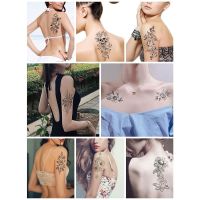 Choose One Fashion Flower Tattoo Stickers for Women y Chest Back Temporary Tattoos Fake Tattoo