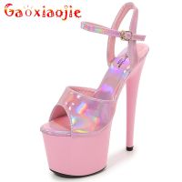 2023 Strippers Pole Dance Shoes Women Sexy Show Sandals 15 17 20 CM High Heels Sexy Platform Bright Sandals Girls Shoe for Party