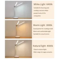 Double Lamp Type Led Desk Lamp 3 Color Touch Dimming Foldable Desk Lamp Work and Study Eye Protection Table Lights USB Plug In