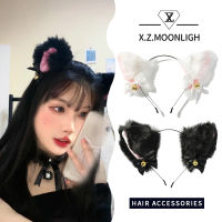 【 X.z.moonligh】ที่คาดศีรษะแมวโบว์ทัดหูสร้อยคอถุงมือกรงเล็บแมวคอสเพลย์ที่คาดผมตุ๊กตากระพรวนห้อยผ้ากำมะหยี่อุปกรณ์เสริมหมวกคลุมหัวปาร์ตี้สวมหน้ากากเด็กผู้หญิง