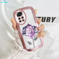 เคส ZeroQiQi สำหรับ Xiaomi Redmi Note 11 Redmi Note 11 Pro Redmi Note 11 Pro 5G Redmi Note 11S เคสโทรศัพท์ดอกไม้สีม่วงกุหลาบเคสโทรศัพท์มีลายเคสโทรศัพท์ขอบหยักซิลิโคนนิ่มชุบเคสโทรศัพท์ปกป้องกล้องเต็มรูปแบบ