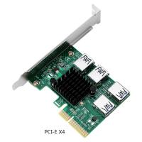 Pcie 1ถึง4การ์ดตัวคูณ Usb 3.0 Riser Pcie Converter Pci-e เป็นอะแดปเตอร์ Pci-e 1 Turni-Express อัพเกรด1x เป็น4x 16x