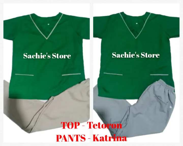 Scrub Suit Terno Emerald Green With Piping Tetoron Katrina Fabric Combination Lazada Ph