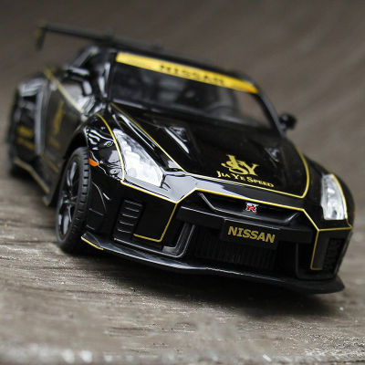 1:24 Nissan Skyline Ares GTR R35 Racing Diecasts & Toy Vehicles Toy Alloy Car Model Sound And Light Collection Kids Toys