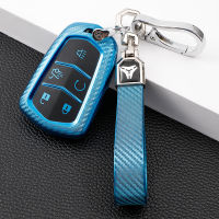 【cw】 Factory Spot Suitable for Cadillac Car Key Case XT5 Remote Control ATSLXTS Carbon Fiber Key Case Cover ！