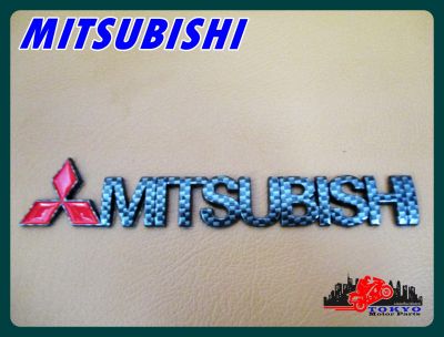 "MITSUBISHI" LOGO "KEVLAR" STICKER (1 SET) // โลโก้ MITSUBISHI ลายเคฟล่าร์ (1 ชิ้น) พร้อมกาวติด สินค้าคุณภาพดี