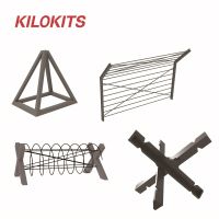 1/72 Military Anti-Tank Obstacles Set Unpainted Plastic and Etching for WWII Diorama Scenery Model Building Accessories Kits