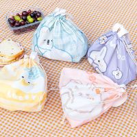 XUNJIE Portable Cute Beam Mouth Tote Bag Camping Oxford Cloth Insulation Bag Picnic Cartoon Handbag Lunch Bag Lunch Box Organizer Drawstring bag